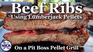 SMOKED BEEF RIBS Using Lumberjack Pellets On A Pit Boss Pellet Grill