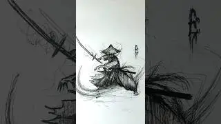 Speed Drawing Stick-man Samurai? 😳//#anime #drawing #shorts