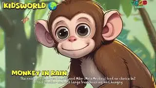 Monkey in Rain🌧️#urdustories#hindistories#moralstories #motivation#kidscartoon#animation#cartoon
