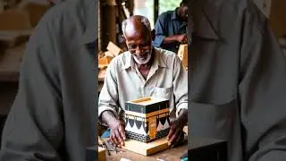 Old Man Builds Kaaba on Wood - Old Man Kaaba Wood Art | Viral Islamic Video #shorts #allah #trading