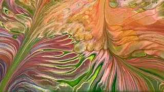 WOW Multi-Colored Feathers/Soothing Music/Acrylic Pour/Abstract Art/Asmr