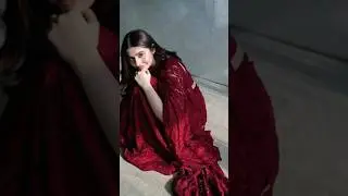 pakistani Actors in Stunning Red Chiffon Saree 2025/Hania/Durafishan/Minal/Kinza/Aiza/Sara/Laiba