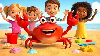 Crab Guards the Beach Gate 🦀🚩 | Fun 3D Animated Nursery Rhyme for Kids & Toddlers