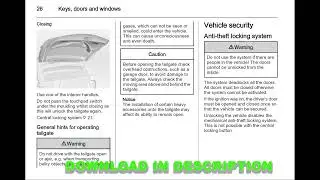 Opel Meriva (2010-2017) Owner&rsquo;s Manual English PDF Car Guide