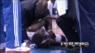 Kevin Durant Falls On Back and Shoulder