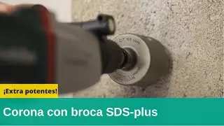 Corona de perforación con broca de carburo y adaptador SDS-Plus de Wolfcraft  ¡Extra potentes!