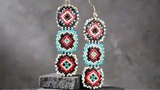 How to Make Beaded Granny Square Earrings | Easy Step-by-Step Tutorial