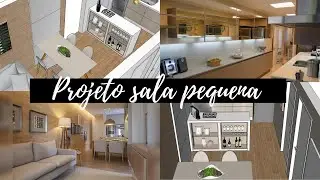 PROJETO DE UMA SALA PEQUENA + COZINHA | MUITAS IDEIAS