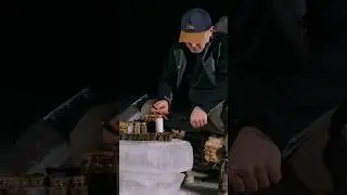 Extreme Night in an Ice Igloo #outdooractivities #campfire #cooking #shelter  #food #shorts