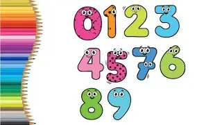 Learn how to color the number form 0 to 9 for kids and toddlers 