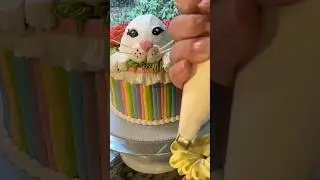 Bunny Cake. Frosting Flowers. #cakedesign #cakedecorating #cake #cakesculpting