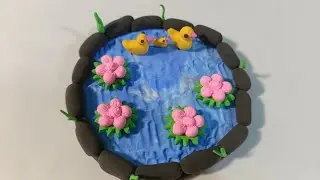 Cute Clay Duck & Lotus Pond Miniature | Realistic DIY Clay Art Tutorial