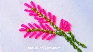 Easy Subudana Stitch & Bullion Flower Embroidery 🌸Hand Embroidery for Beginners 