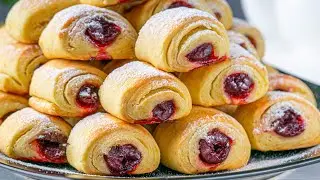 Very Easy Recipe for Tea! AMAZING Cherry ROLLS!! Cooking at home!!!