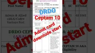 drdo admit card