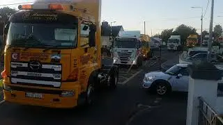 Condron Concrete Works Truck Cavalcade passes through Tullamore