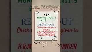 Munger University B.sc part-3 Result out...... .#shorts