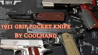 1911 pocket knife with real wood 1911 grips