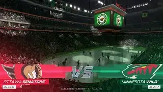 NHL 21 Full Match - Ottawa Senators vs Minnesota Wild - Simulation