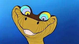 Walt Disney (1967) The Jungle Book - Kaa The Snake Tries To Eat Mowgli 