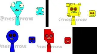 (TW: Loud) @nesterrow's Sprunki OC: Save The Shapes Quadparison | @I-LUV-SPRUNKI