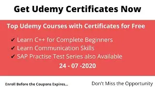 Udemy Free Courses on 24-07-2020 || #udemy #udemyfreecourse #udemycertificates #learn2update #jobs