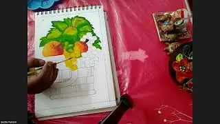 Fruit basket WATER COLOUR PAINTING FOR SKETCHING CLASS BY ARTISTIC STUDIO