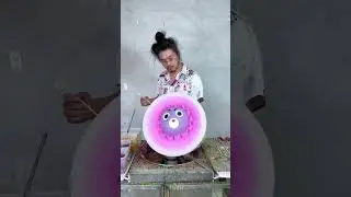 Making cotton candy art modeling wreath