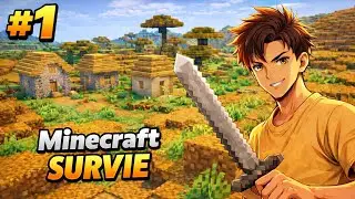 SURVIE MINCRAFT #01 commencement de la survie DEJA UN VILLAGE