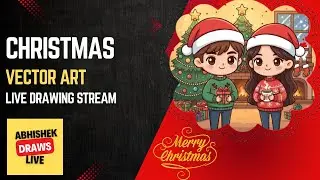 Creating Christmas Art Live 🎄 | Simple & Festive Illustration