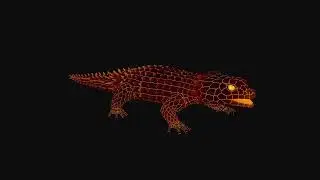 Preview | Fire Armadillo lizard | 3d animation - Round view
