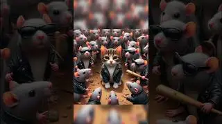 Cat in trouble by rat gang #cat #aiimages #chatgpt #shorts