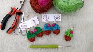 Tutorial Brincos Cactos em Amigurumi #crochet #amigurumipassoapasso