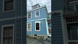Before and after fire escape ladder fabrication and installation #fireescaperepairs