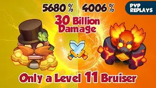 Bruiser (level 11 ) vs max Meteor, 30 Billion Damage by Bruiser is INSANE | PVP Rush Royale