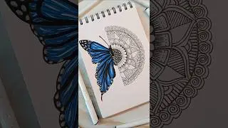 Easy Butterfly Mandala Art 😍❤️ #shorts #youtubeshorts #viralvideo