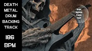 Death Metal Drum Backing Track 186 BPM | Fast Thrash Beat | Royalty Free Drum Loop
