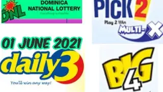 Dominica National Lottery Pick 2/Daily 3/Big 4 Best Number for ( 01 June  2021 ) just try