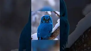Incredible blue owl 🤯 #shorts #owl #nature