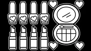Make up Tool Cosmetics Set Drawing And Coloring Pages For Kids