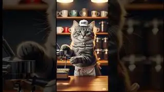 Cat Barista ☕ Serves the Perfect Latte | Funny AI Shorts