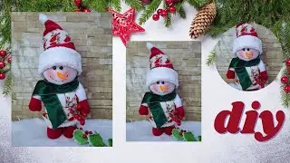 Diy MU&Ntilde;ECO DE NIEVE con LATA y cart&oacute;n reciclado, para Decorar en Navidad  /DIY para NAVIDAD 🎄☃⛄