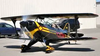 Fast Takeoff in a Pitts Special Biplane - Van Nuys California