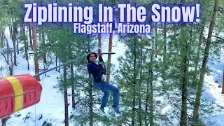 Zip Lining In the Snow! (Extreme Adventure Course Flagstaff, Arizona)