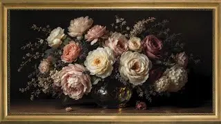 Blush Petal Symphony | Vintage Floral Frame TV For Relaxing Atmosphere & Cosy Vintage Aesthetic