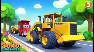 Bulldozer Benny Clears the Morning Road 🚜🛣️ | 3D Animated Nursery Rhyme | Fun Learning Song for Kids