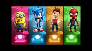 Minions 🆚 Sonic 🆚 Paw Patrol   Ryder 🆚 Spidey in Tiles Hop EDM Rush🎶