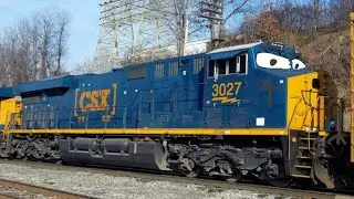 CSX GE ES44AH YN3b Gevo Leads a Intermodal Train with a CSX GE ET44AH YN3b Trails in Northeast, PA