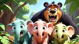 Three Little Elephants 🐘😂 | Funny 3D Cartoon Hindi Rhymes for Kids