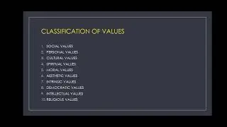 classification of values B.Ed(4th sem)